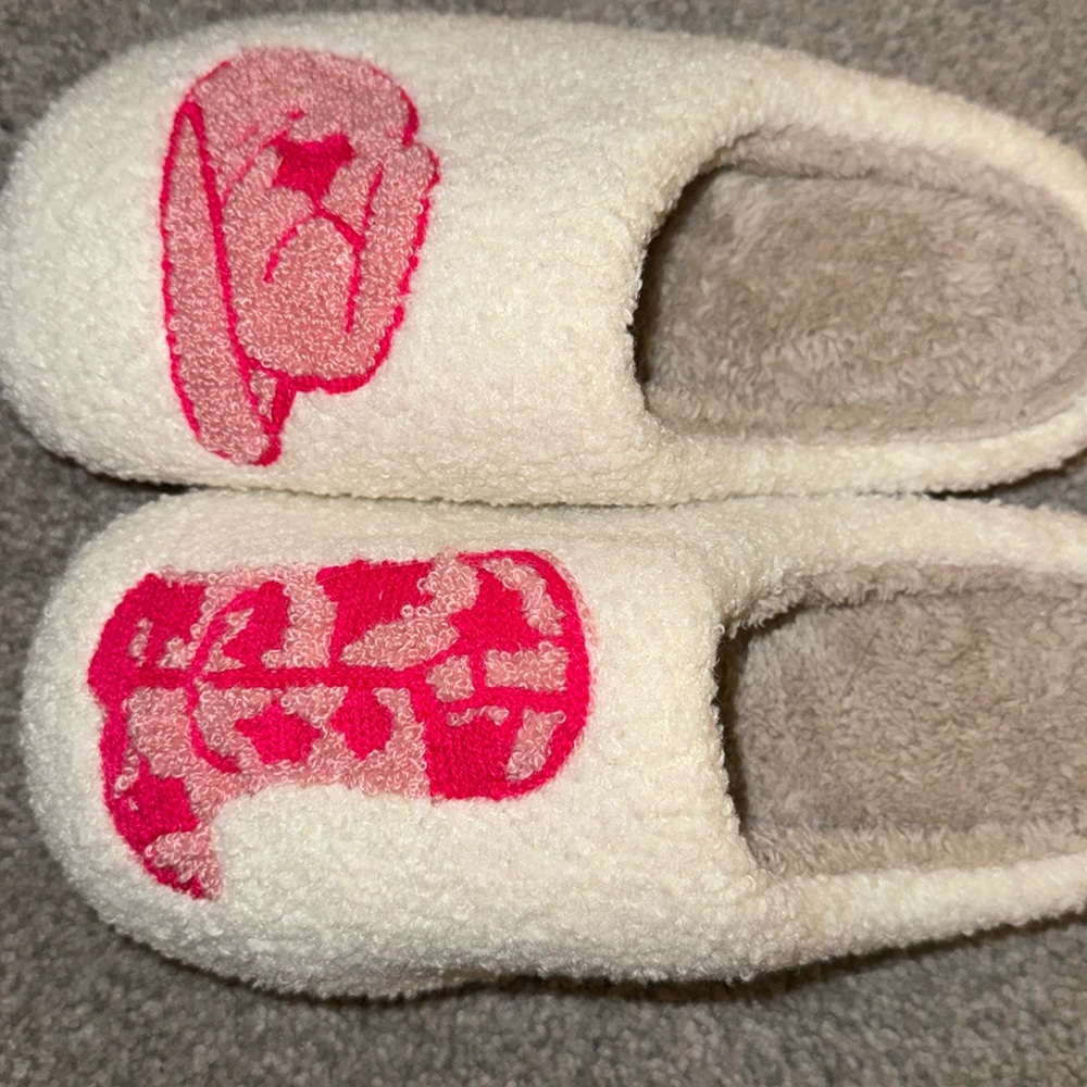 Pink Preppy Cowgirl Themed Slippers